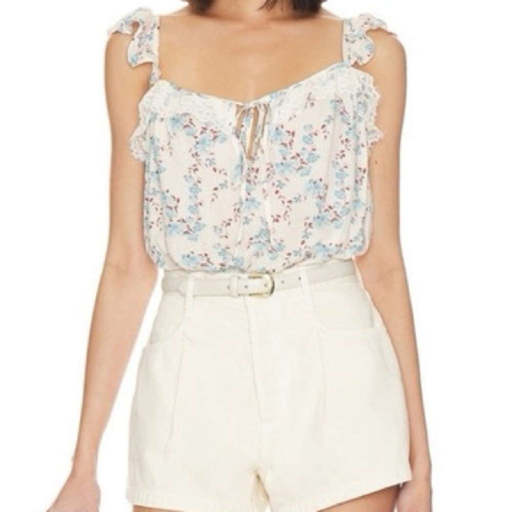 Free People Intimately Floral Ruffle Bodysuit